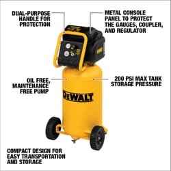 DEWALT 20-Gallons Portable 200 PSI Horizontal Air Compressor in