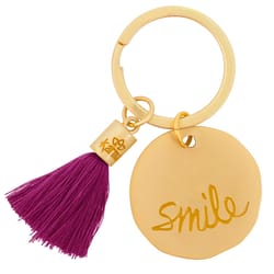 Karma Smile Tassel Keychain Metal 1 pk