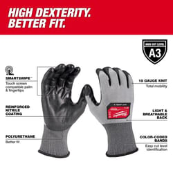 Milwaukee Cut Level 4 High Dexterity Polyurethane Dipped Gloves Gray L 1 pair