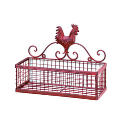 Accent Plus Country Rooster 7.6 in. L X 4.25 in. W X 7-1/2 in. H Red Rack