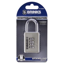 Brinks 3.25 in. W X 1.574 in. L Die-Cast Zinc 4-Dial Combination Padlock