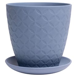 Chive Virago 5 in. D Ceramic Shape B Flower Pot Blue Grey