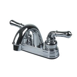 Ultra Faucets Non-Metallic Polished Chrome Traditional Centerset Bathroom Sink Faucet 4 in.