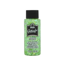 FolkArt Glitterific Glitter Lime Neon Craft Paint Exterior and Interior 2 oz