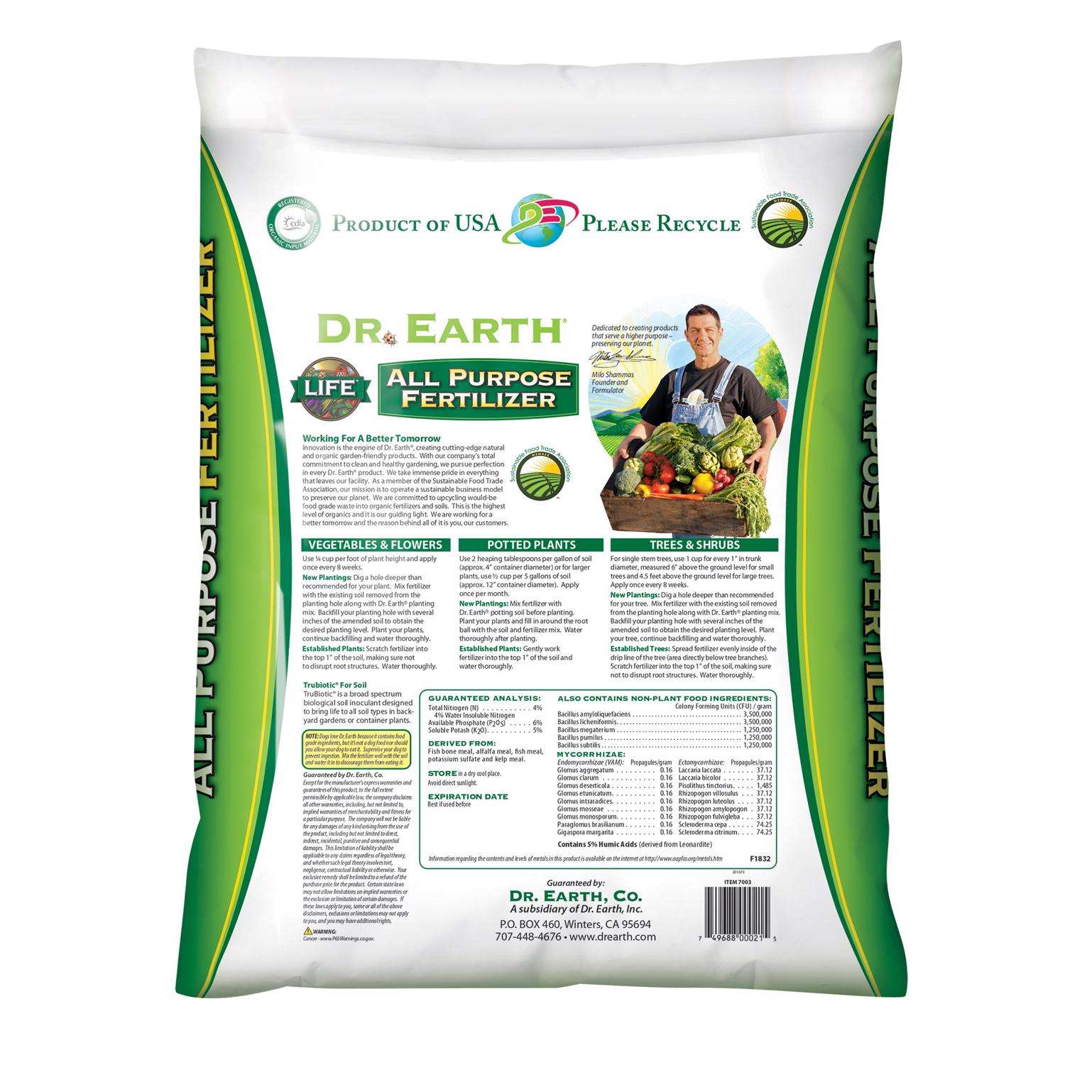 Dr. Earth Life Organic All Plant 4-6-5 Plant Fertilizer 25 lb