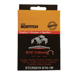 Bostitch PowerCrown 7/16 in. W X 9/16 in. L 18 Ga. Wide Crown Staples 1000 pk