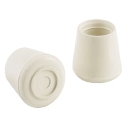 Shepherd Hardware Rubber Leg Tip White Round 4 pk