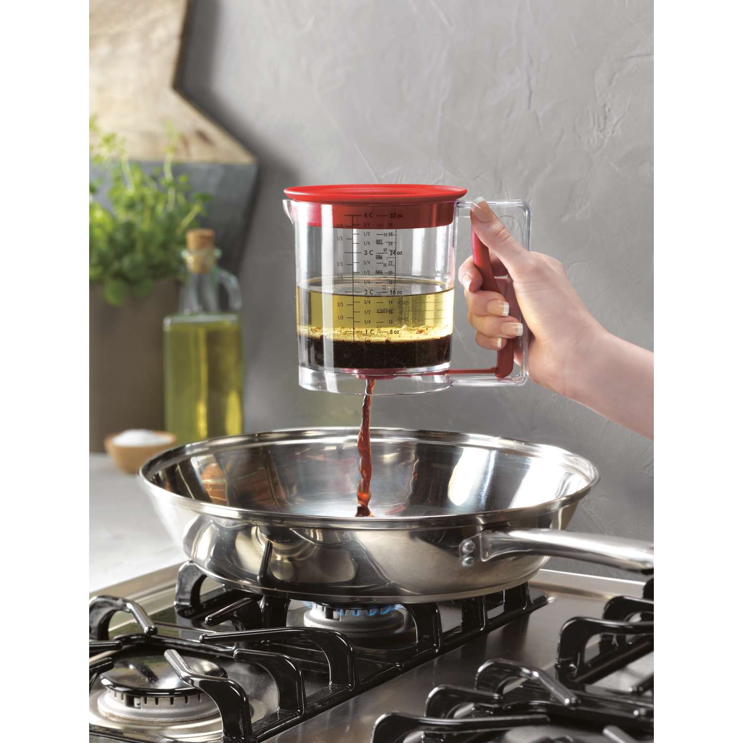 Gia's Kitchen Clear/Red Plastic Gravy/Grease Separator 4 cups Ace Hardware