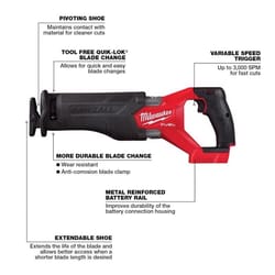 Milwaukee M18 FUEL Sawzall Cordless Brushless Reciprocating Saw Tool Only