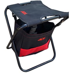 Ace Oxford Fabric Folding Garden Stool Black/Red