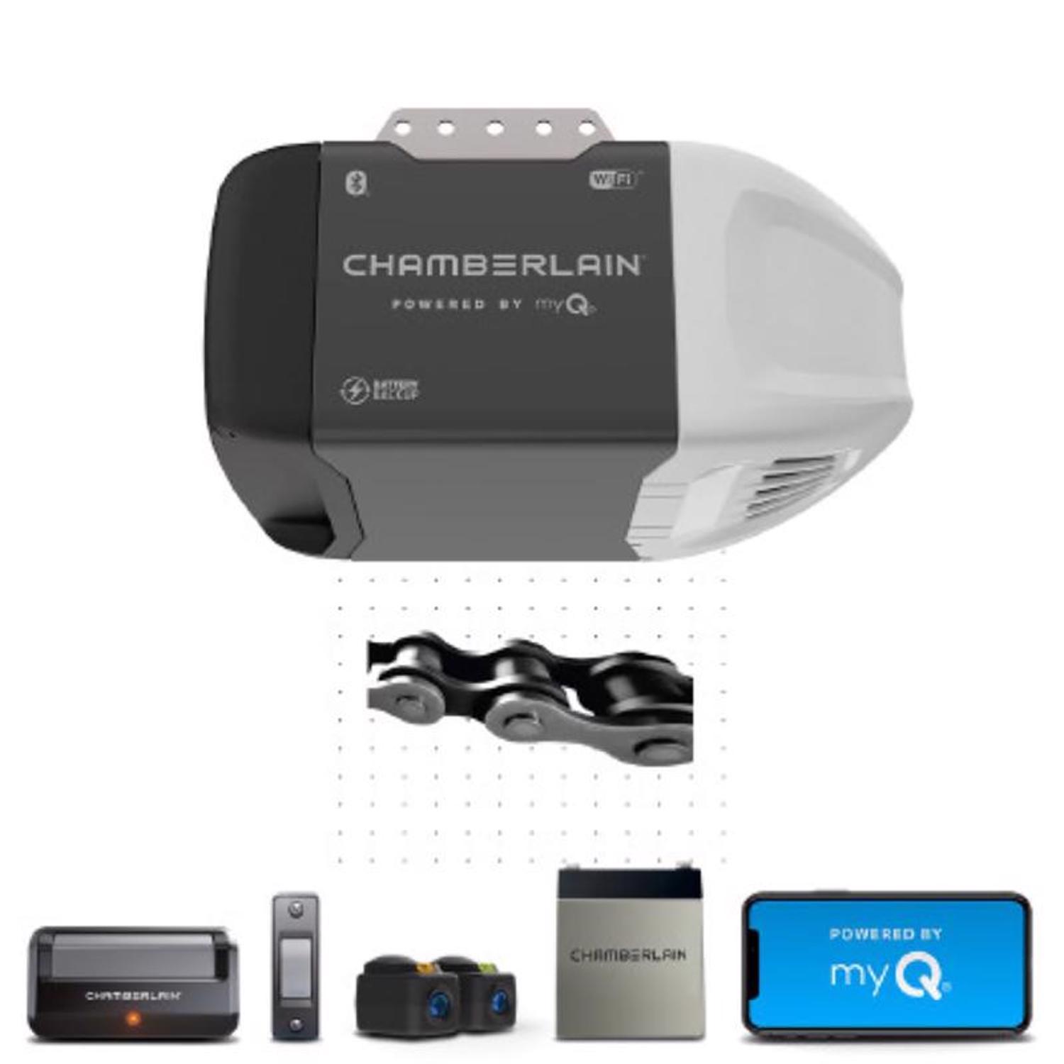 Chamberlain Smart Enabled 0.5 HP Chain Drive WiFi Compatible Smart-Enabled Garage Door Opener Sansujyuku sansujyuku.com
