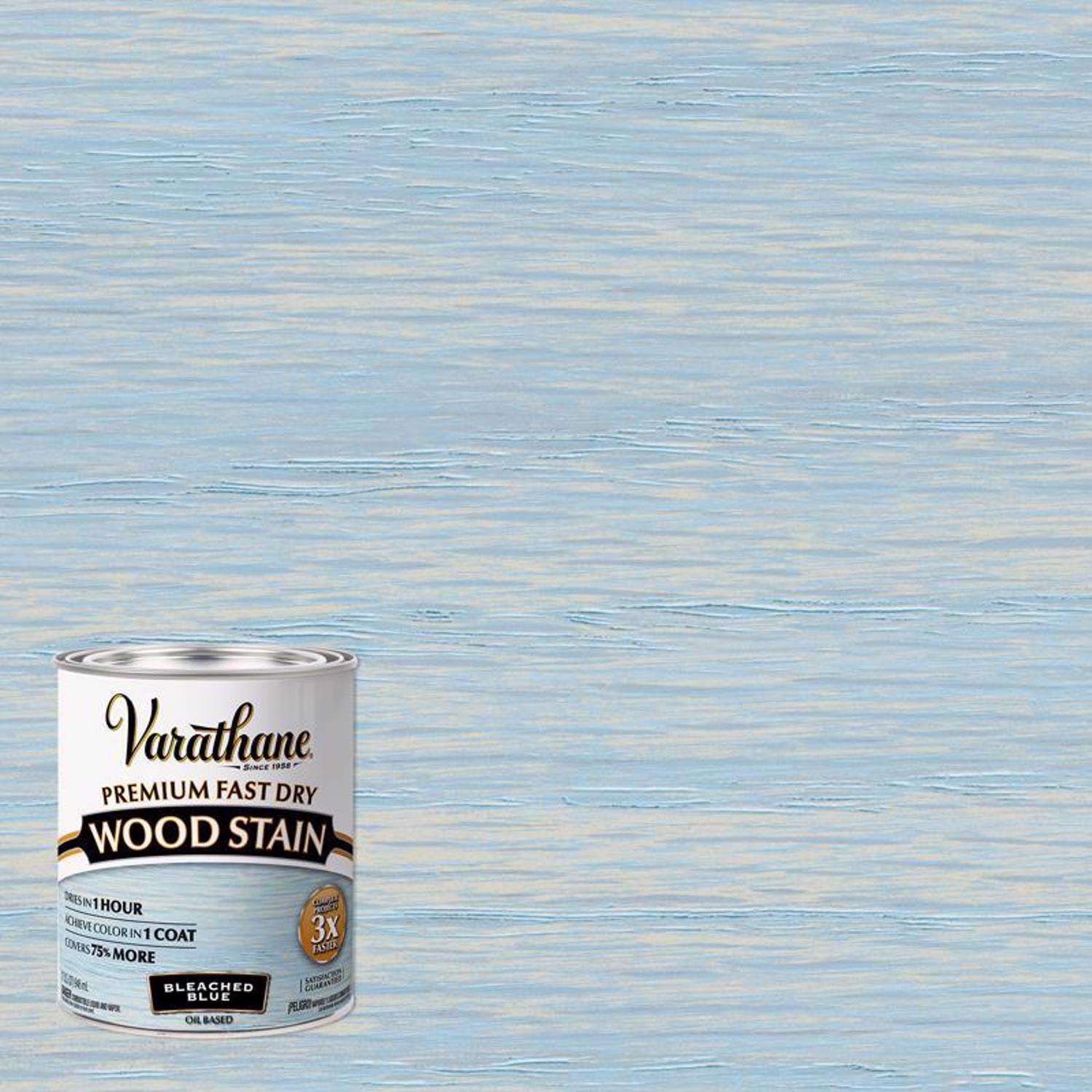 Varathane Fast Dry Wood Stain SemiTransparent Bleached Blue OilBased Urethane Modified Alkyd
