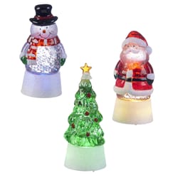 Roman Holiday LED Multicolored Snowman/Santa/Tree Table Decor 4.9 in.