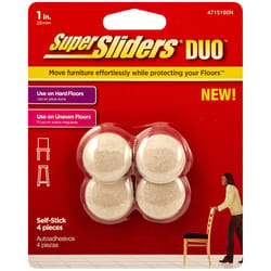 SuperSliders Felt Self Adhesive Protective Pad Beige Round 1 in. W X 1 in. L 4 pk