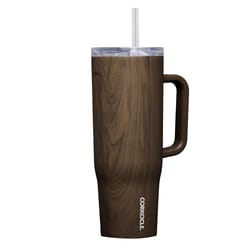 Corkcicle Cruiser 40 oz Walnut Wood BPA Free Insulated Straw Tumbler