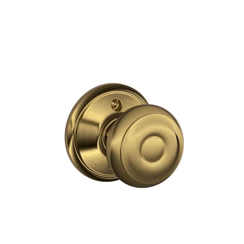 Schlage Georgian Antique Brass Dummy Knob Right or Left Handed Schlage Georgian Antique Brass Dummy Knob Right or Left Handed