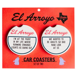 El Arroyo Going Out Car Coaster Ceramic 2 pk