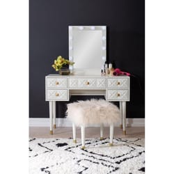 Linon Home Decor Reece Classic 19 in. W X 42 in. L Rectangular Vanity Table Set