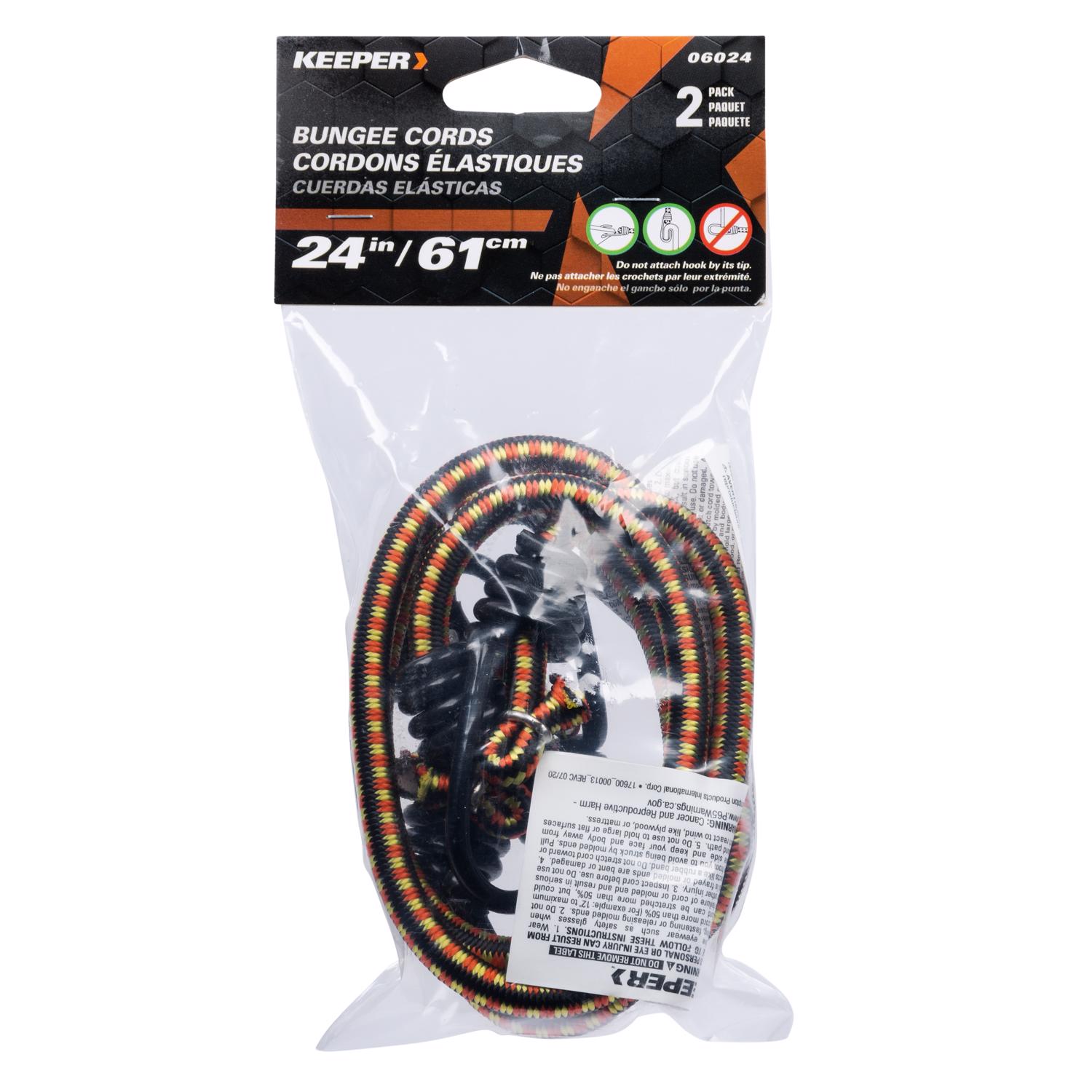 Keeper Performance Engineered Multicolored Bungee Cord 24 in. L X 3/8 ...