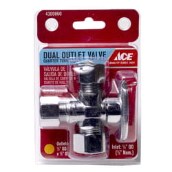 Ace 5/8 in. FPT X 1/2 in. Brass Shut-Off Valve