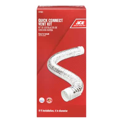 Ace 96 In L X 4 In D Silver White Aluminum Dryer Vent Kit Ace Hardware