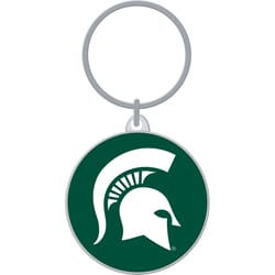 HILLMAN NCAA Tempered Steel Green Split Ring Keychain