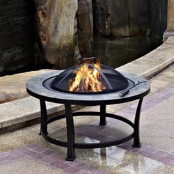 AZ Patio Heater 40 in. W Metal Rustic Round Wood Fire Pit