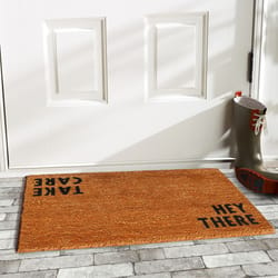 Home & More 1.42 W X 2.42 L Brown Hey There Coir Door Mat