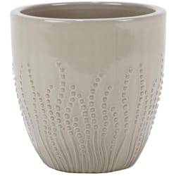 Deroma Krishna 9 in. H X 9.1 in. W X 9.1 in. D X 9.1 in. D Ceramic Planter Cream