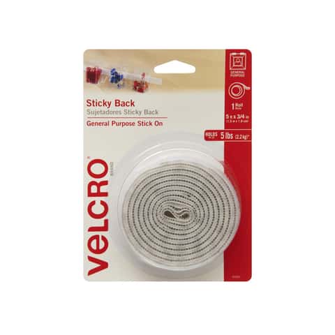 Velcro tape roll, black, loop type with acrylic adhesive back, 1
