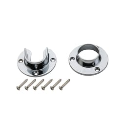 National Hardware 1.31 in. D Polished Chrome Steel Closet Flange Set