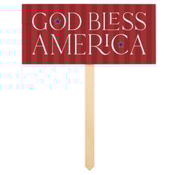 P Graham Dunn Multicolored Wood 12.5 in. H X 10 in. L X 1.5 in. W God Bless America Yard Sign