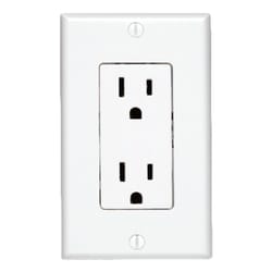 Leviton Decora 15 amps 125 V White Outlet 5-15R 1 pk