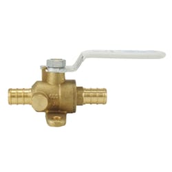 Apollo 1/2 in. Brass Crimp Ball Valve with Drain & Mounting Pad Standard Port