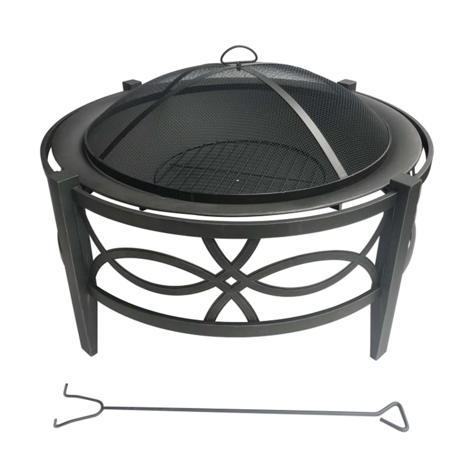 Living Accents 35 in. W Steel Round Wood Fire Pit Ace Hardware