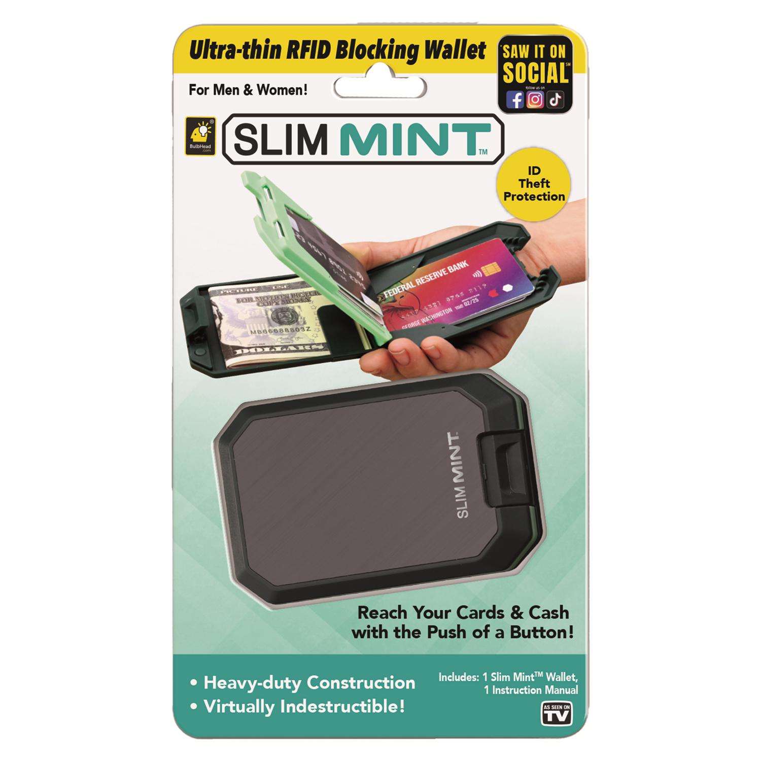 Slim Mint Wallet RFID Blocking As Seen on TV