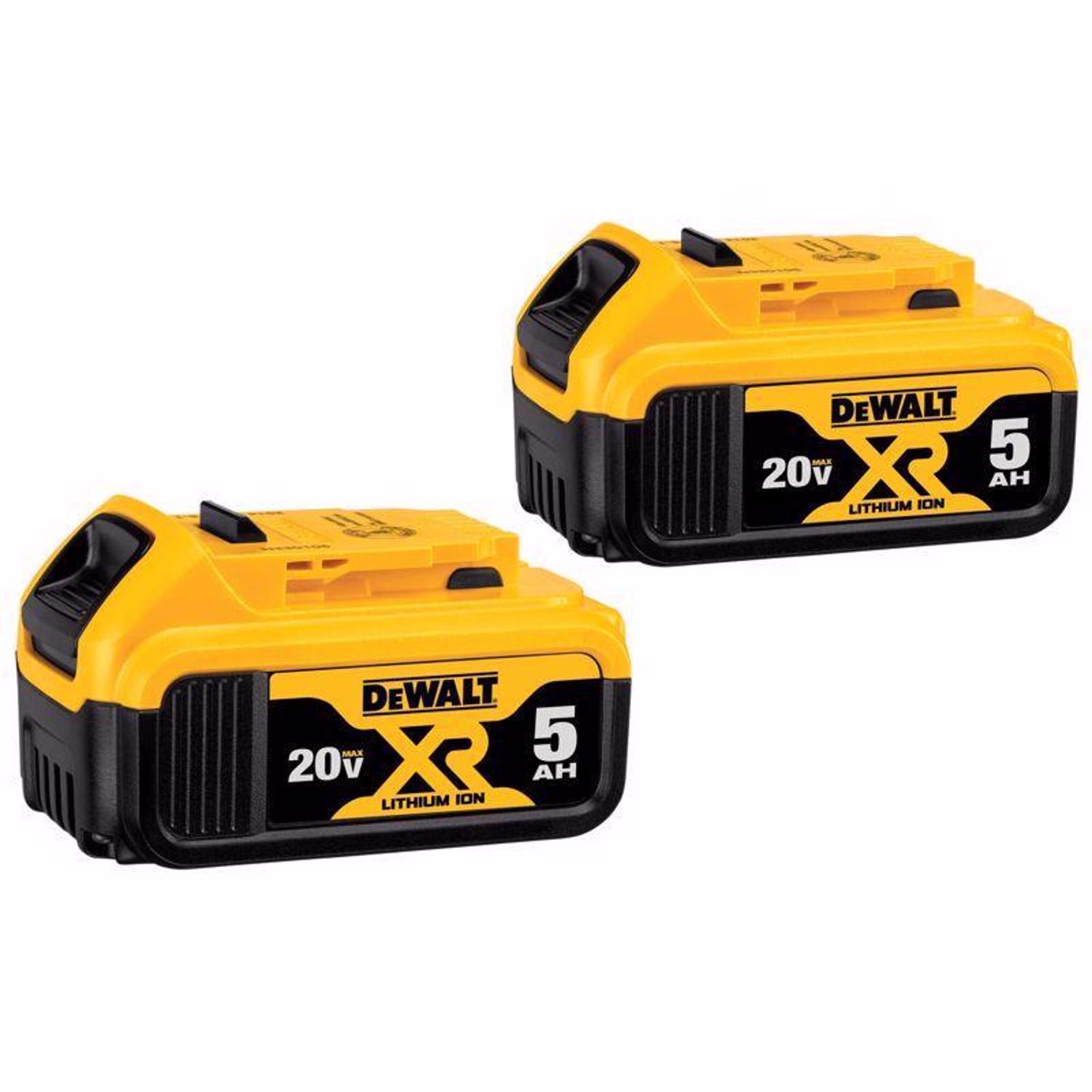 Photos - Power Tool Battery DeWALT 20V MAX XR DCB205-2 5 Ah Lithium-Ion Battery Combo Pack 2 pc 