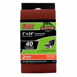 Gator 24 in. L X 3 in. W Aluminum Oxide Sanding Belt 40 Grit Extra Coarse 2 pc