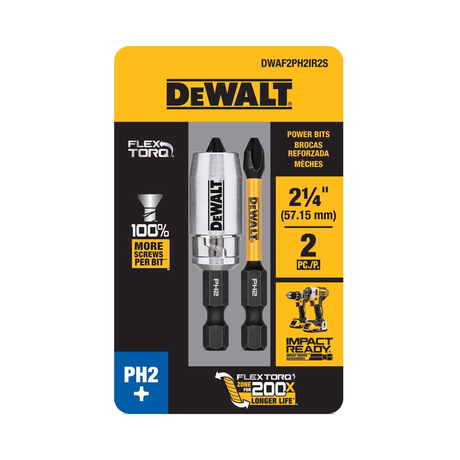 Photos - Drill Bit DeWALT FlexTorq Phillips 2-1/4 in. L #2 Screwdriver Bit Steel 3 pc DWAF2PH 