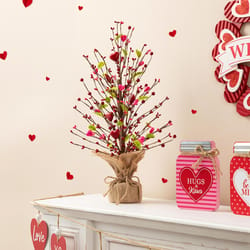 Glitzhome Valentine Berry Heart Tree Table Decor Foam/Plaster/Cement/Paper/Iron 1 pc