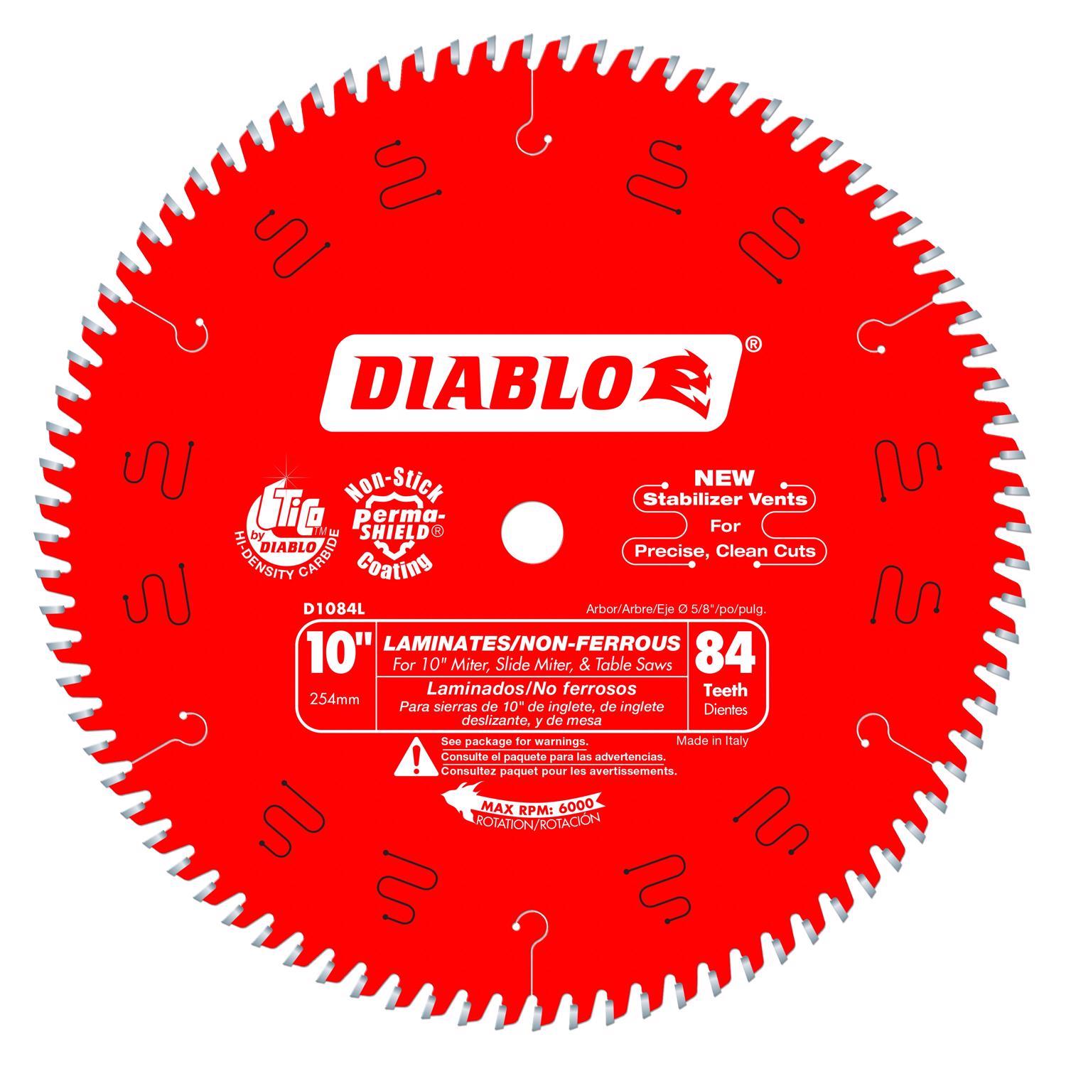 Diablo 10 in. D X 5/8 in. TiCo Hi-Density Carbide Metal and Laminate Blade 84 teeth 1 pk Uae Electronic uaeelectronic.com