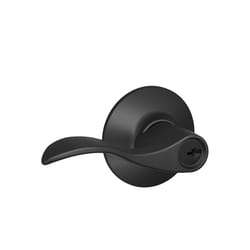 Schlage F Series Accent Matte Black Entry Lever 1-3/4 in.