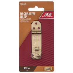 Ace Satin Brass Brass Decorative Hasp 0.8 in. 2-3/4 in. 1 pk