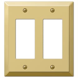 Amerelle Century Polished Brass 2 gang Stamped Steel Decorator Wall Plate 1 pk
