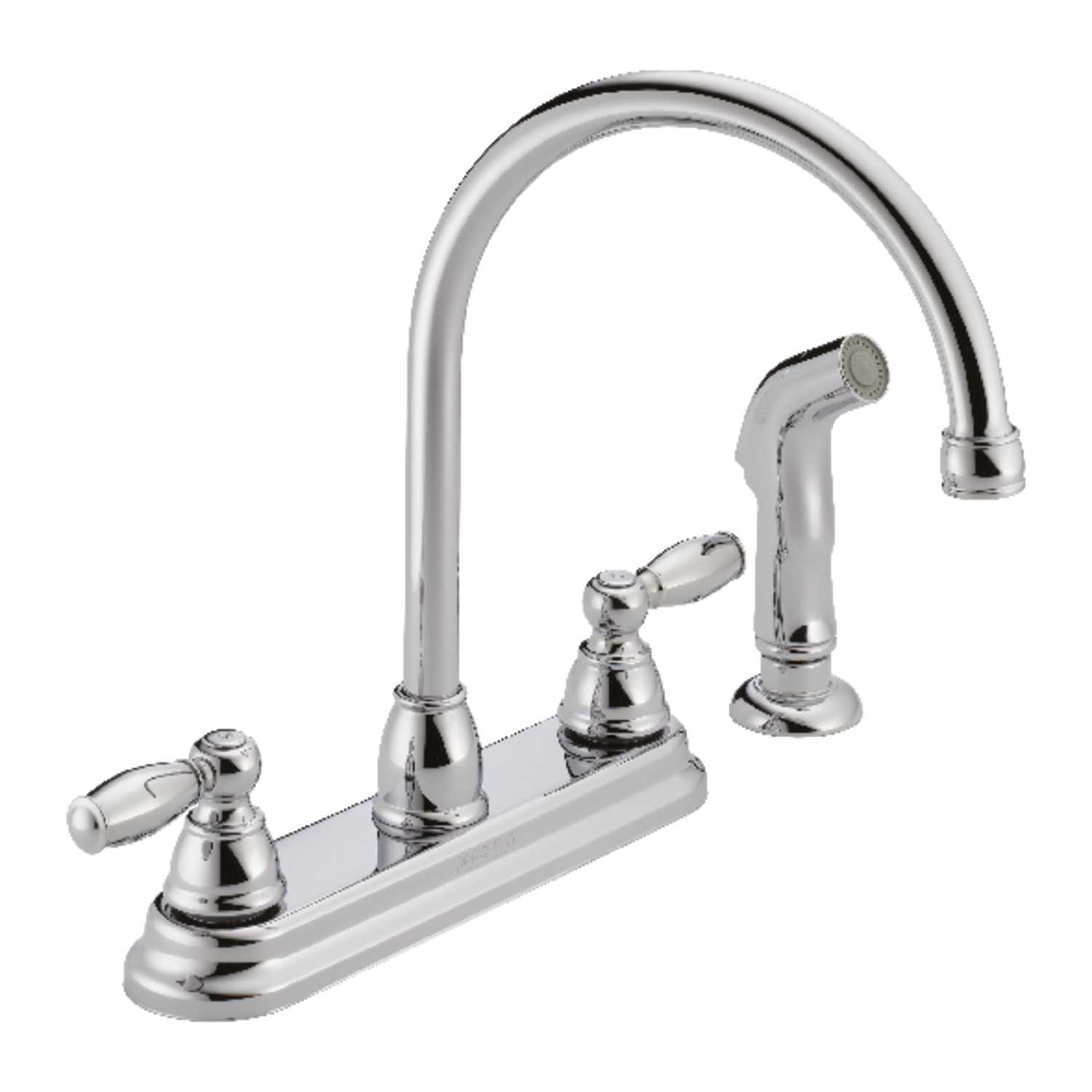 Peerless Claymore Apex Two Handle Chrome Kitchen Faucet Side Sprayer