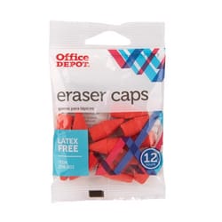 Office Depot Red Eraser Caps 12 pk