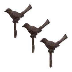 Zingz & Thingz 5.5 in. H X 1.5 in. W X 4.25 in. L Brown Cast Iron Wall Hook