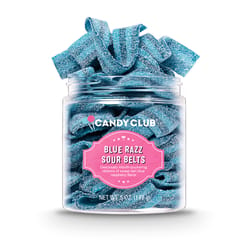 Candy Club Blue Razz Sour Belts Candy 6 oz
