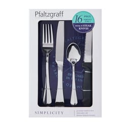 Pfaltzgraff Simplicity Silver Stainless Steel Flatware Set 16 pc