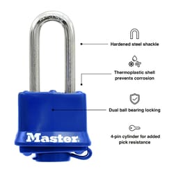 Master Lock 1-9/16 in. W Laminated Steel 4-Pin Cylinder Weather-Resistant Padlock